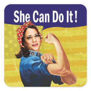 Kamala Harris She Can Do It! Square Sticker