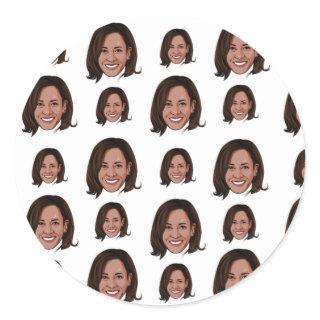 Kamala Pattern Classic Round Sticker