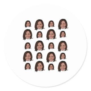 Kamala Pattern Classic Round Sticker