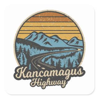 Kancamagus Highway New Hampshire Retro Square Sticker
