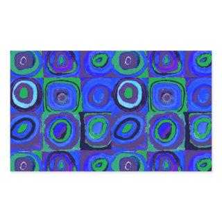 Kandinsky Farbstudie Blue Quadrate Square Circle  Rectangular Sticker
