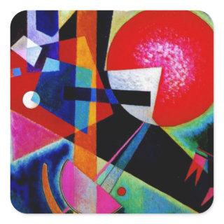 Kandinsky in Blue Abstract Painting Square Sticker