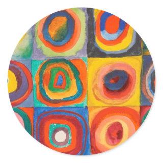 Kandinsky Squares Concentric Circles Classic Round Sticker