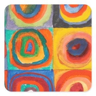 Kandinsky Squares Concentric Circles Square Sticker