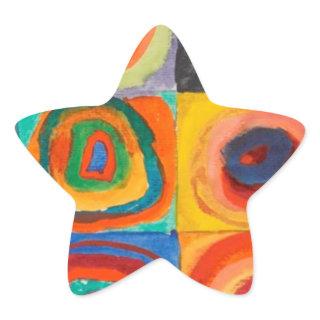 Kandinsky Squares Concentric Circles Star Sticker