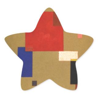 Kandinsky Thirteen Rectangles Abstract Painting Star Sticker