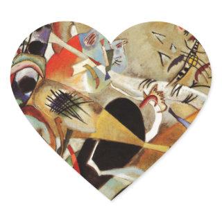 Kandinsky's Abstract Composition Heart Sticker