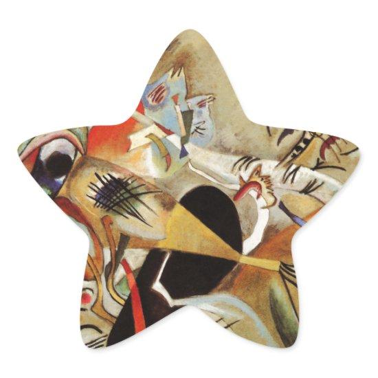 Kandinsky's Abstract Composition Star Sticker