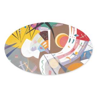 Kandinsky's Dominant Curve Abstract Oval Sticker