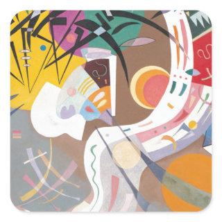 Kandinsky's Dominant Curve Abstract Square Sticker