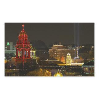 Kansas City Plaza Lights Rectangular Sticker
