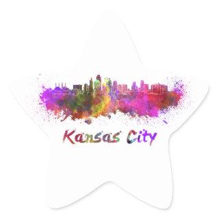 Kansas City skyline in watercolor Star Sticker