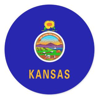 Kansas State Flag Design Classic Round Sticker