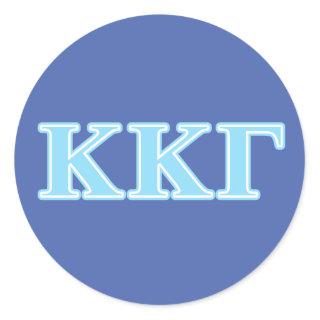 Kappa Kappa Gamma Baby Blue Letters Classic Round Sticker