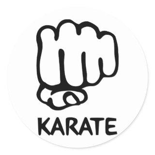 karate fist icon classic round sticker