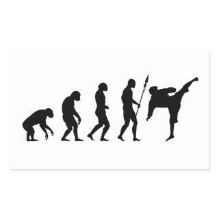 karate kick evolution rectangular sticker