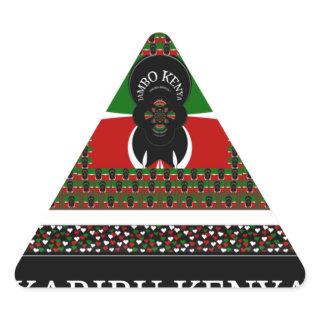 Karibu Kenya: Vibrant National Flag Colors design Triangle Sticker