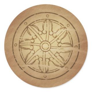 Karma The Wheel of Law Buddhist Classic Round Sticker