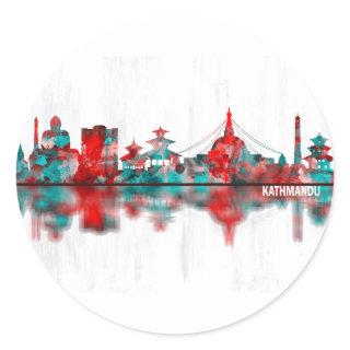Kathmandu Nepal Skyline Classic Round Sticker