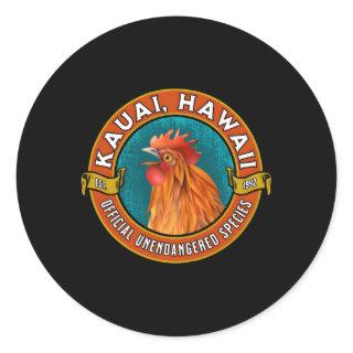 Kauai Chicken Official Unendangered Species Classic Round Sticker