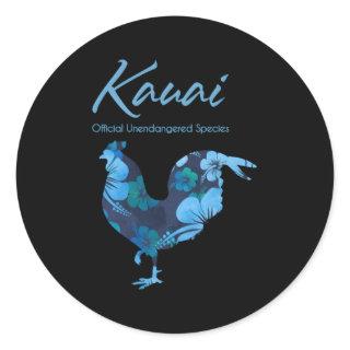 Kauai Hawaii Chicken Official Unendangered Species Classic Round Sticker