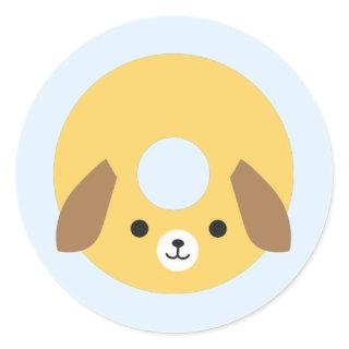 Kawaii Dog Donut Classic Round Sticker