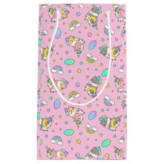 Kawaii Guinea Pig Unicorn Pattern in Pink Small Gift Bag