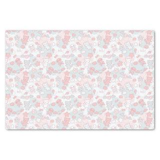 kawaii pattern with doodle tissue paper