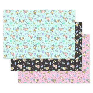 kawaii rainbow unicorn Guinea pig pattern set  Sheets