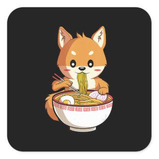 Kawaii ramen shiba inu | noodles lover gift square sticker