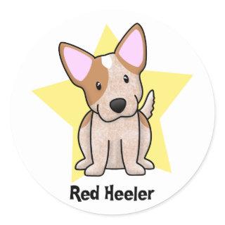 Kawaii Star Red Heeler Classic Round Sticker