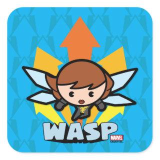 Kawaii Wasp Flying Square Sticker