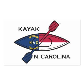 Kayak North Carolina Flag Rectangular Sticker