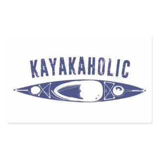 Kayakaholic Rectangular Sticker