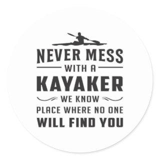 Kayaking Canoe Kayak Canoeing Funny Gift Idea Classic Round Sticker