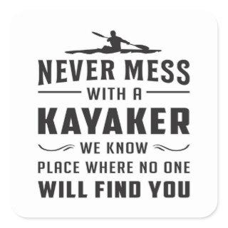 Kayaking Canoe Kayak Canoeing Funny Gift Idea Square Sticker