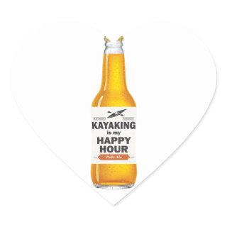 Kayaking Is My Happy Hour Heart Sticker