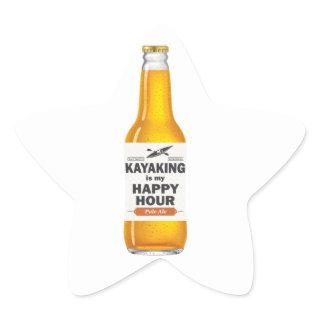 Kayaking Is My Happy Hour Star Sticker