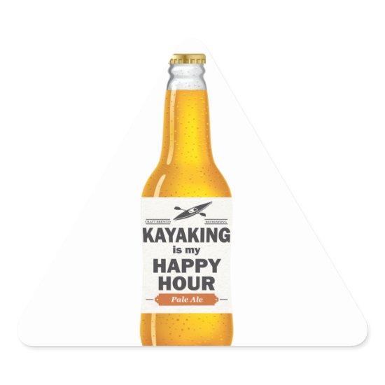 Kayaking Is My Happy Hour Triangle Sticker