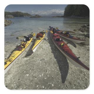 Kayaks on Dicebox Island, Broken Island Group, Square Sticker