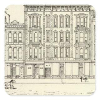 Kearny, Pine and California West Side Square Sticker