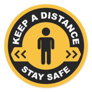 Keep A Distance Classic Round Sticker