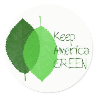 Keep America Green Round Sticker