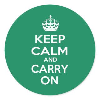 Keep Calm and Carry On Classic Round Sticker