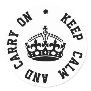 Keep Calm and Carry On - Personalized TEXT Classic Round Sticker