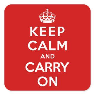Keep Calm and Carry On Square Sticker