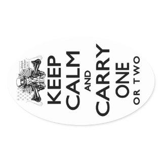 Keep Calm and Carry One Oval Sticker