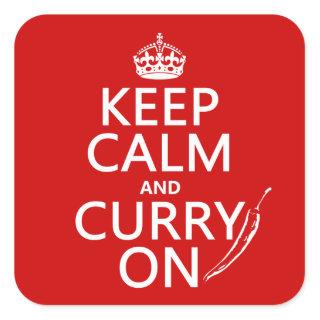Keep Calm and Curry On Square Sticker