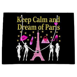 KEEP CALM AND DREAM OF PARIS LARGE GIFT BAG