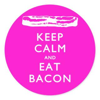 Keep Calm and Eat Bacon Classic Round Sticker